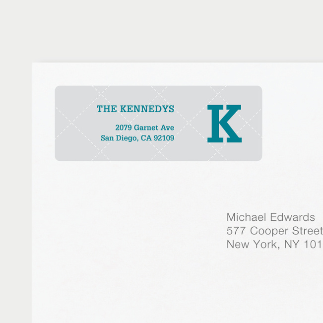 Plaid Return Address Labels - Gray