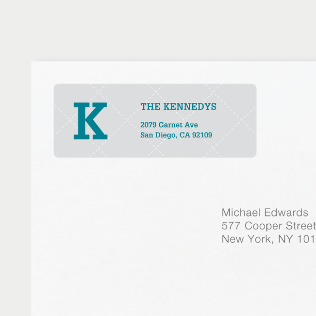 Plaid Return Address Labels - Gray