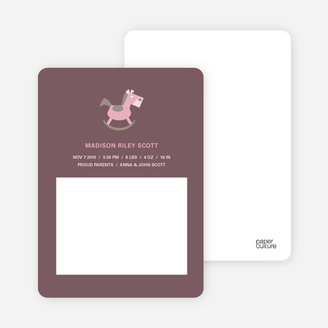 Rocking Horse Baby Announcement - Rust