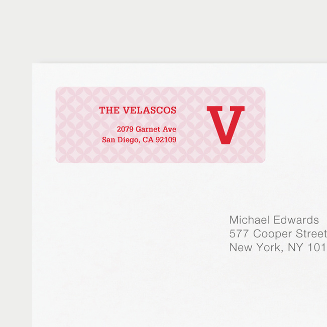 Star Pattern Address Labels - Pink