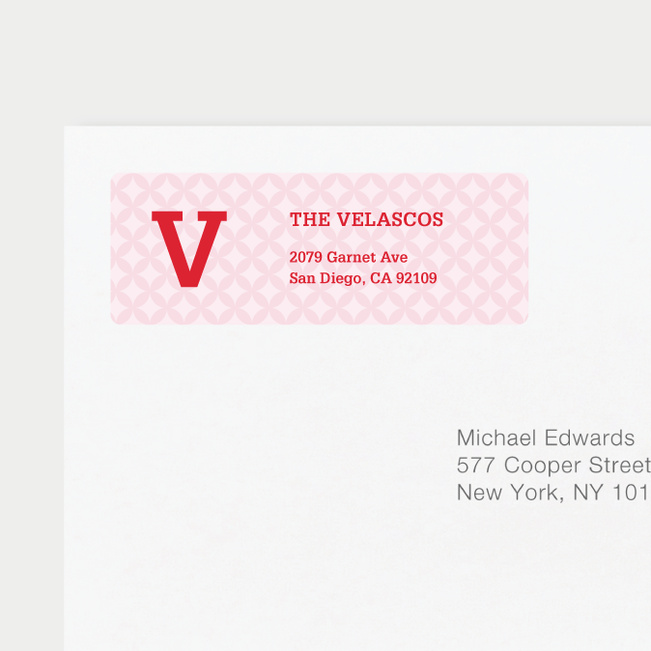 Star Pattern Address Labels - Pink