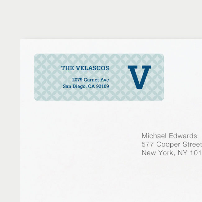 Star Pattern Address Labels - Blue