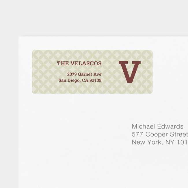 Star Pattern Address Labels - Brown