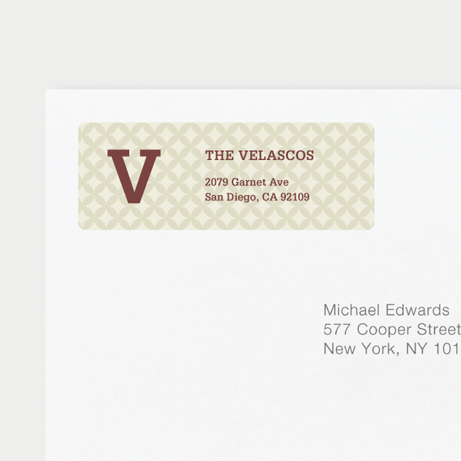 Star Pattern Address Labels - Brown