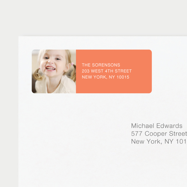Chic Photo Return Address Labels - Orange