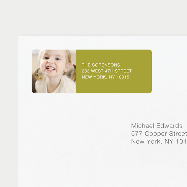 Chic Photo Return Address Labels - Green