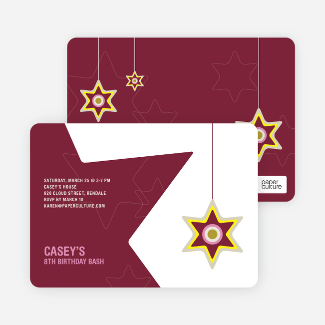 A Star is Made Birthday Party Invitation - Maroon