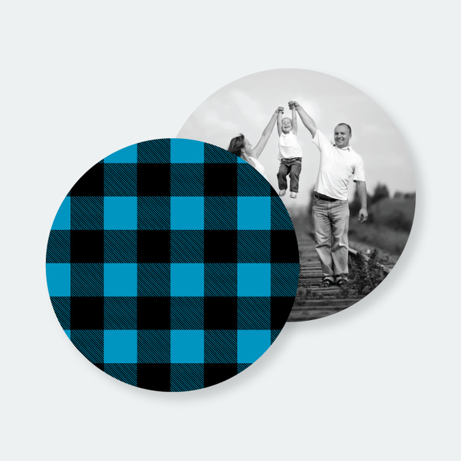 Custom Plaid Coasters - Blue