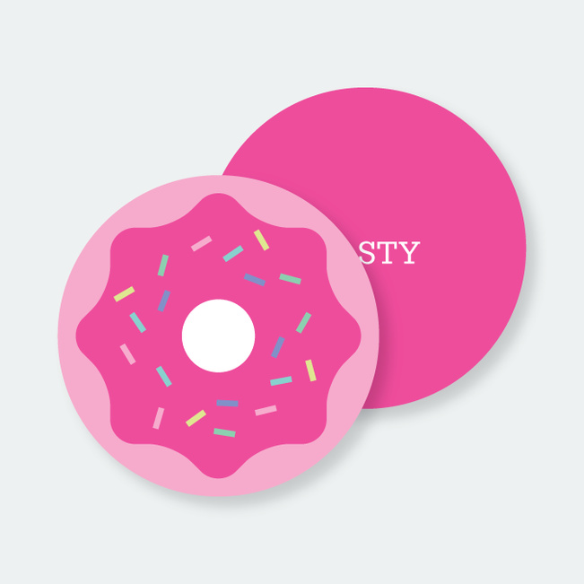 Personalized Donut Coasters - Pink