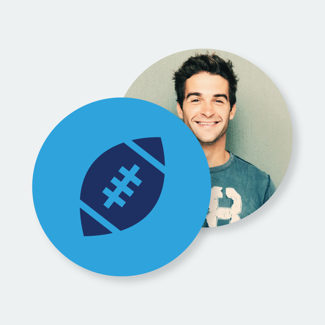 Custom Football Coasters - Blue