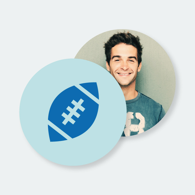 Custom Football Coasters - Blue