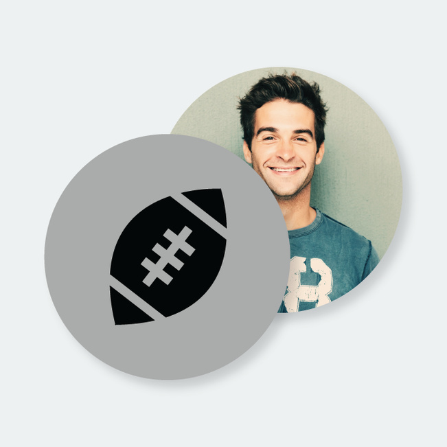Custom Football Coasters - Gray