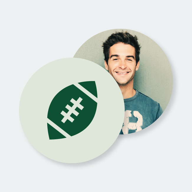 Custom Football Coasters - Green