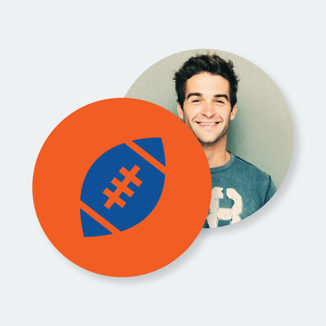 Custom Football Coasters - Orange