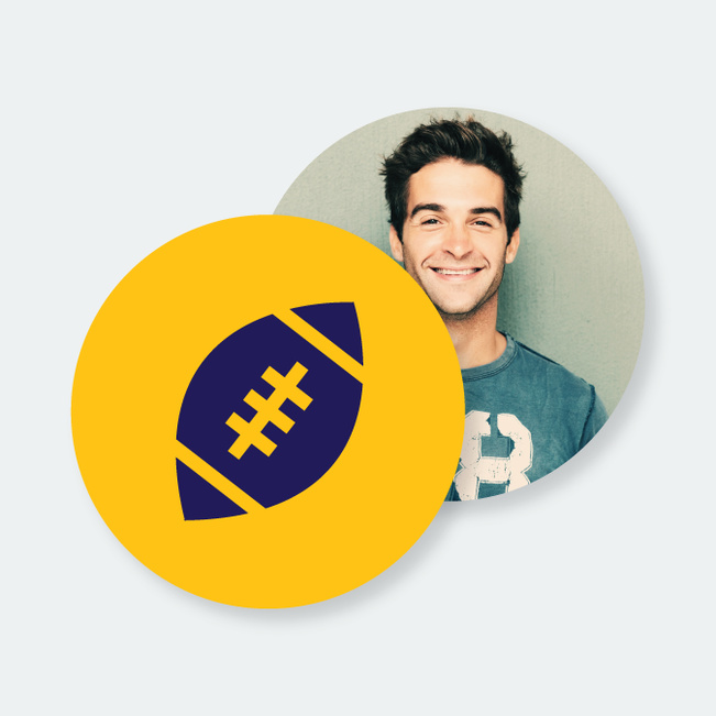 Custom Football Coasters - Yellow