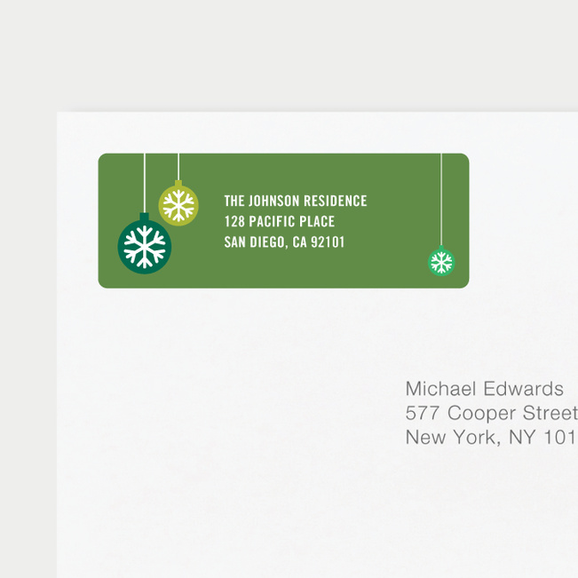 Ornaments Matching Address Labels - Green