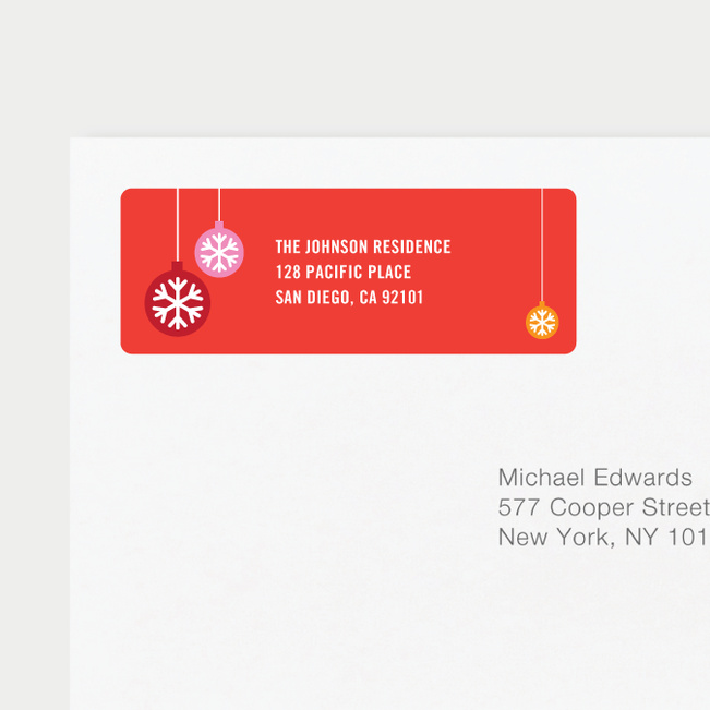 Ornaments Matching Address Labels - Red