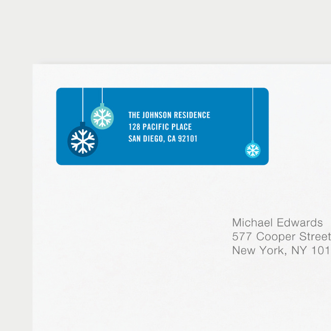 Ornaments Matching Address Labels - Blue