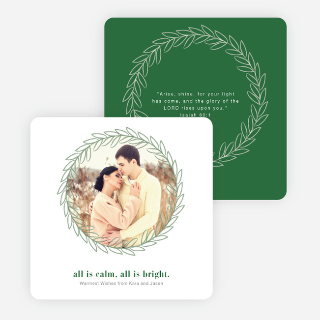 All is Calm, All is Bright Christmas Cards - Green