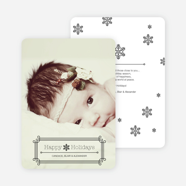 Art Deco Holiday Photo Cards - Black