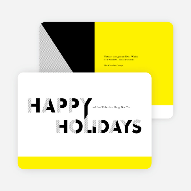 Bold, Modern Happy Holidays Cards for Businesses - Yellow