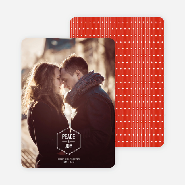 Diamond Peace Holiday Photo Cards - Red