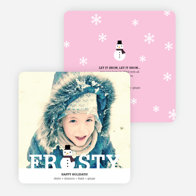 Frozen Christmas Cards - Pink