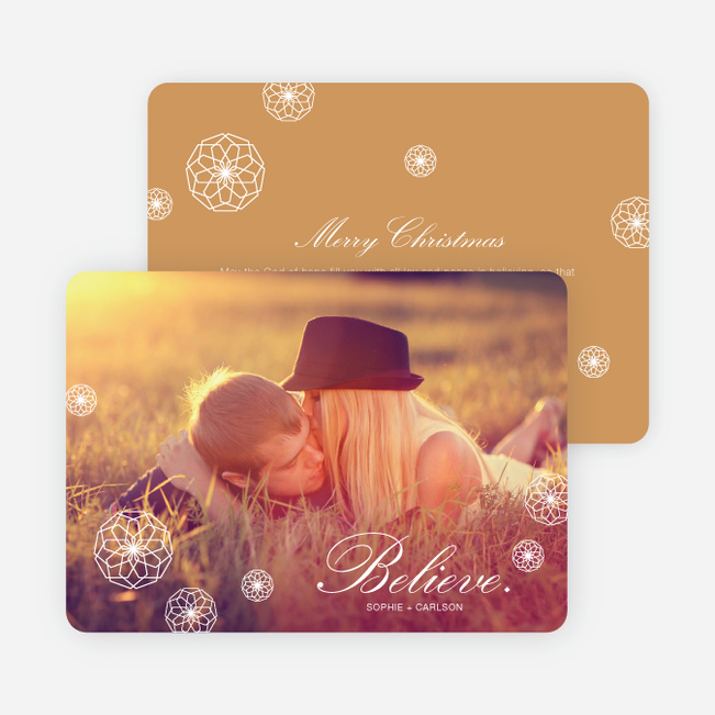 Retro Snowflake Holiday Cards - Beige