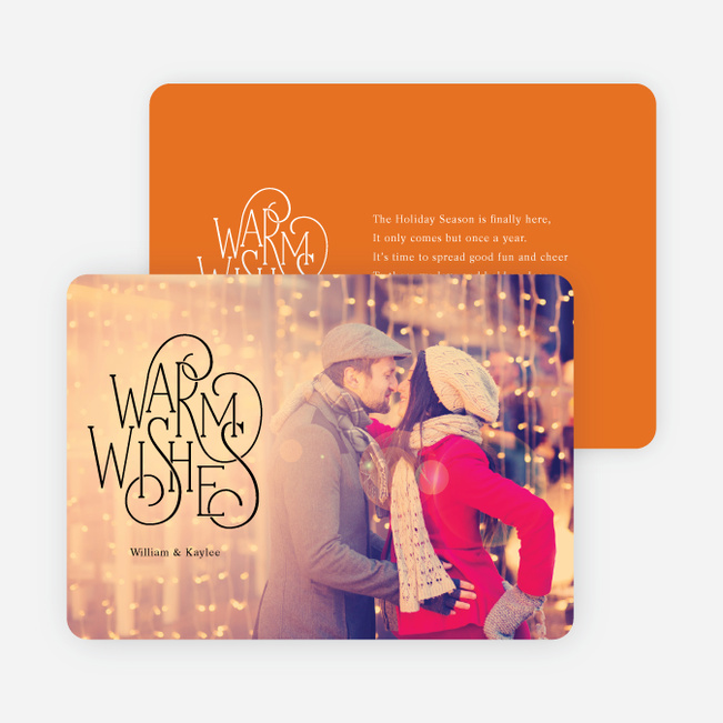 Warm Wishes for the Holidays Cards - Orange