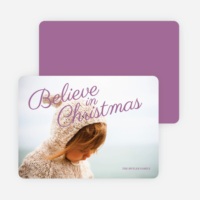 Believe in Christmas Cards - Purple