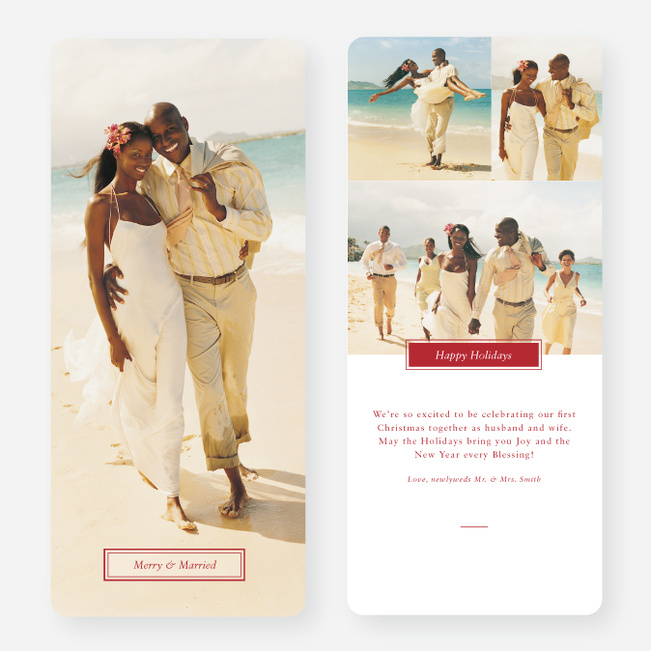 Merry & Married Holiday Cards for Newlyweds - Red