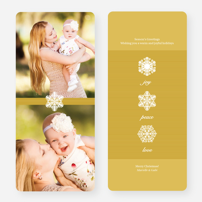 Unique Snowflake Holiday Cards - Yellow