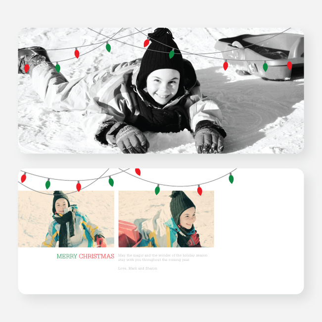 Christmas Lights Christmas Cards - Red