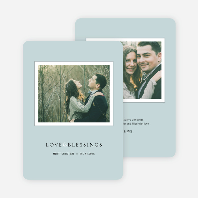 Framed Blessings Holiday Cards - Blue