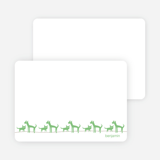 Personal Stationery for Cats and Dogs Photo Baby Announcement - Asparagus