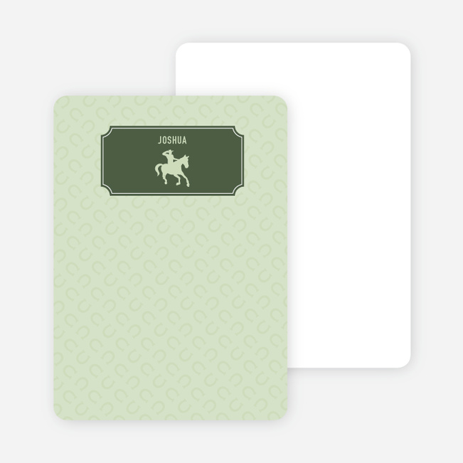 Note Cards: ‘Ride ‘Em Cowboy’ cards. - Hunter Green