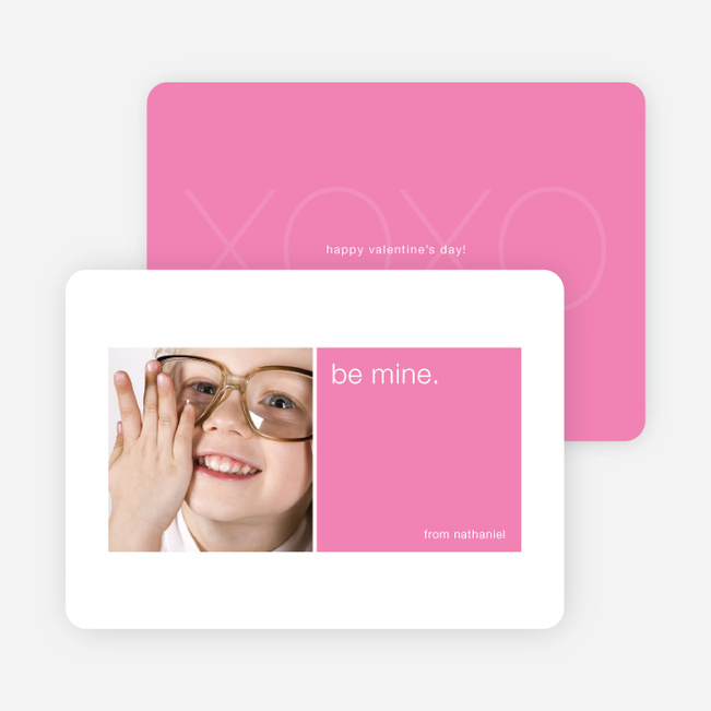 Be Mine Valentine’s Day Signature Card - Shocking Pink