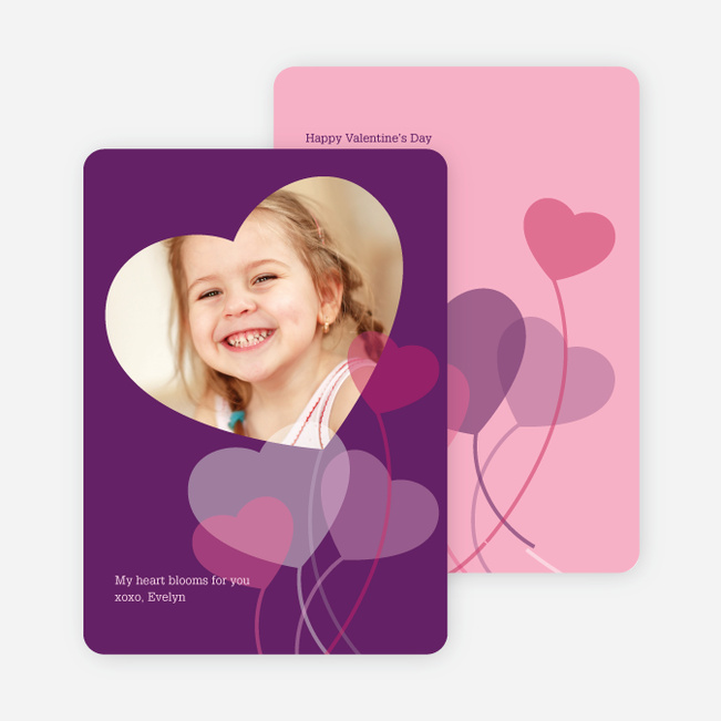 Heart Shaped Balloon Cards for Valentine’s Day - Amethyst