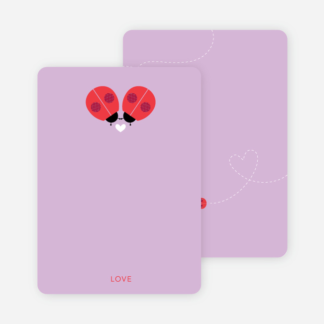 Ladybug Love Personal Stationery - Purple