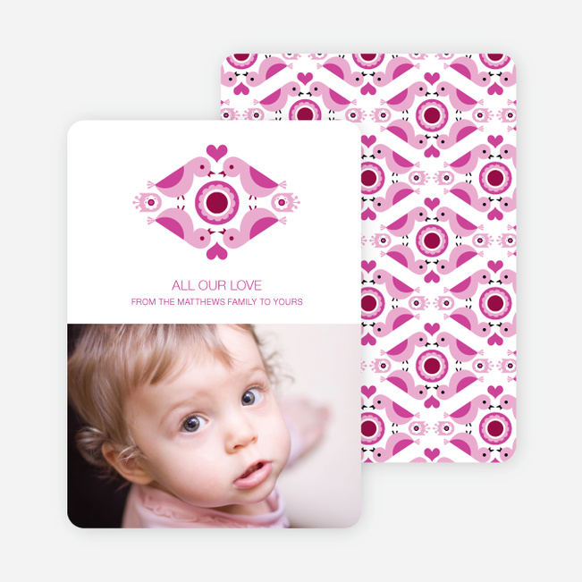 Love Birds Valentine’s Day Photo Cards - Lavender