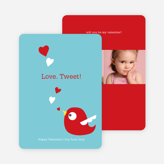 Love Tweet Eco Friendly Photo Cards - Baby Blue