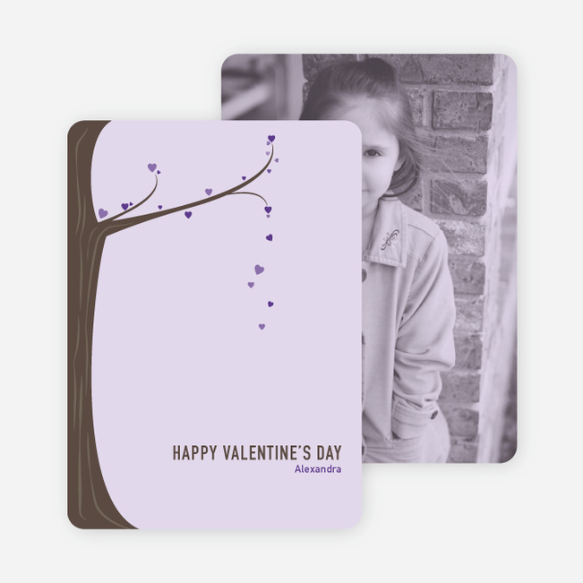 Tree of Love Unique Valentine’s Day Cards - Purple