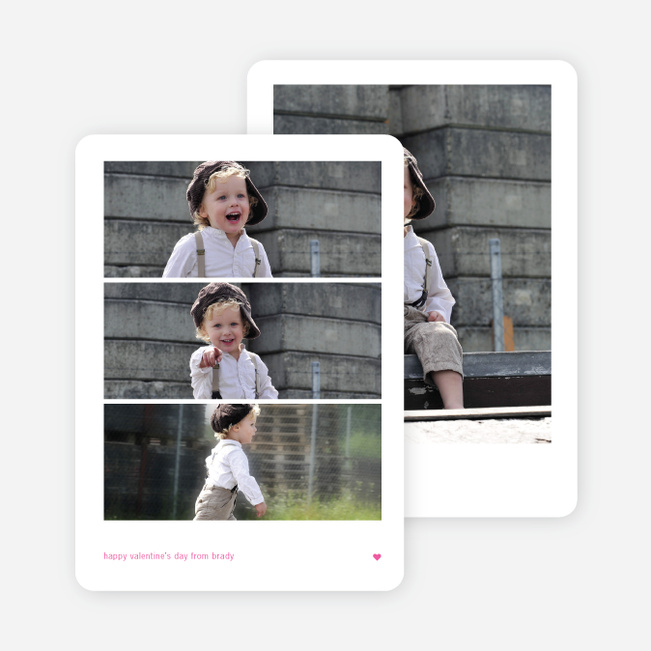 Triple Stack Valentine’s Day Photo Cards - Pink