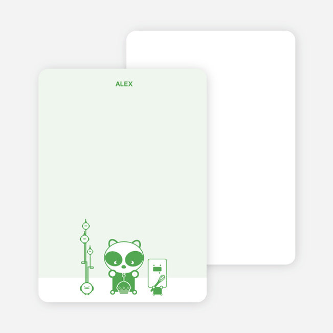 Note Cards: ‘Panda Cupcake Birthday’ cards. - Shamrock Green