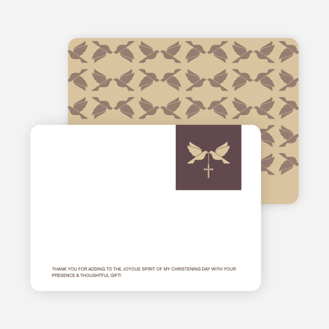 Stationery: ‘Dove and the Holy Spirit Baptism’ cards. - Yellow