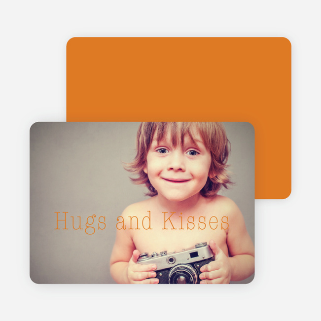 Hugs & Kisses Valentine’s Day Cards - Orange