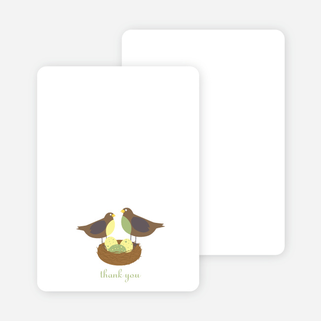 Stationery: ‘Nesting Robins’ cards. - Green Tea