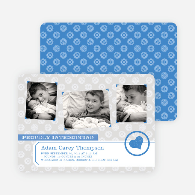 Baby Announcements Inspired by Nursery Wallpaper - Gray