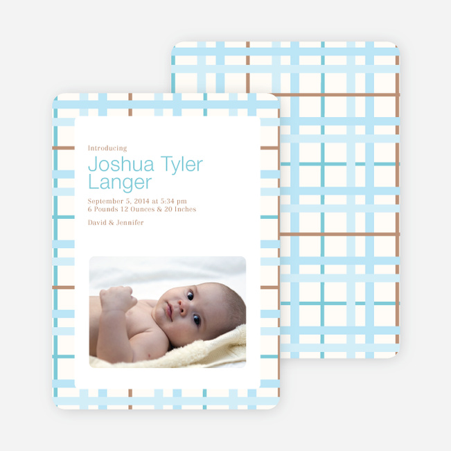 Baby Quilt Photo Birth Announcements - Oceanside