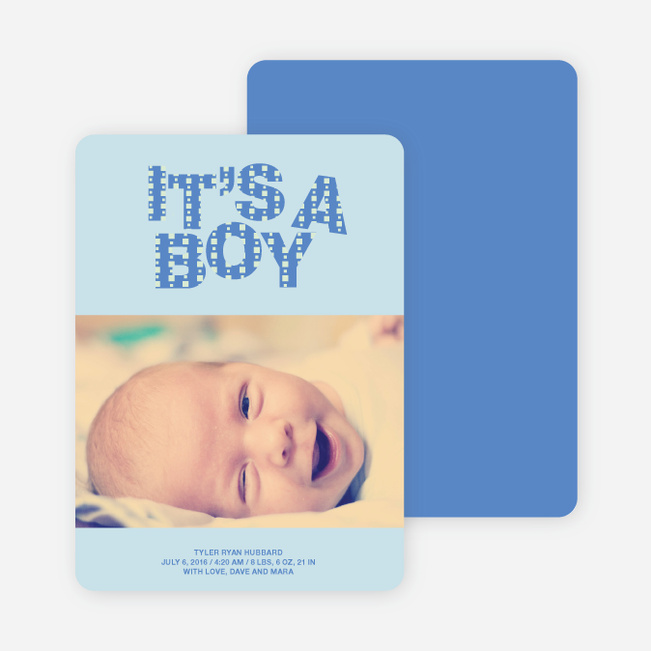 Bold Letters for Bold News Baby Announcements - Royal Blue